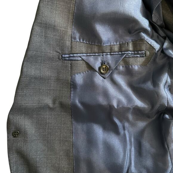 Galaxy Suggello Men’s 100% Wool 2 Button Blazer Navy Blue Size 48B Made in Korea - Picture 9 of 13